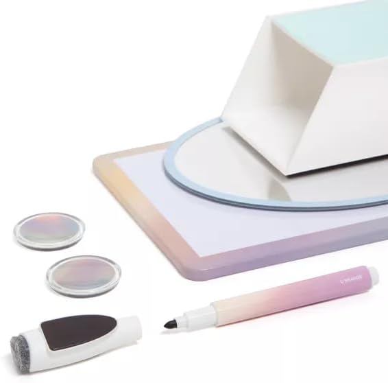 Boho Locker Kit: Mirror, White Board, Pencil Cup, Pen and Inspirational Magnets Style Set (Lucent Dreams - 12 Piece Kit)