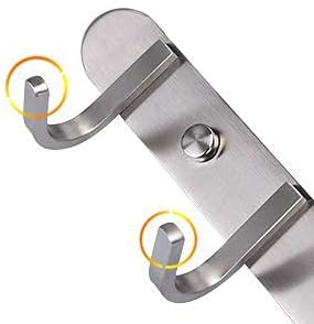 Coat Hook Rack Brushed Nickel 8-Inch Coat&Towel Hook Rail Wall Mounted with 3 Hooks, Durable Wall Hangers for Bedroom, Bathroom, Foyer, Hallway (SUS304 Stainless Steel)