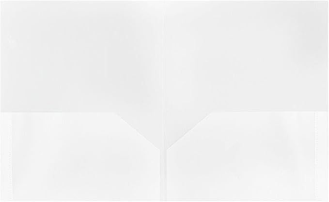 JAM PAPER Plastic 2 Pocket POP Folders - Durable School Folders - Clear - Bulk 48/Pack