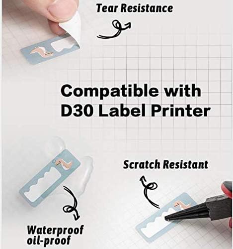 Phomemo D30 Labels,Transparent Circle 1/2" X 1" (14mm X 28mm),Adhesive Label Paper, 220 Labels/Roll,3 Roll, Compatible with Phomemo D30 Portable Bluetooth Label Maker