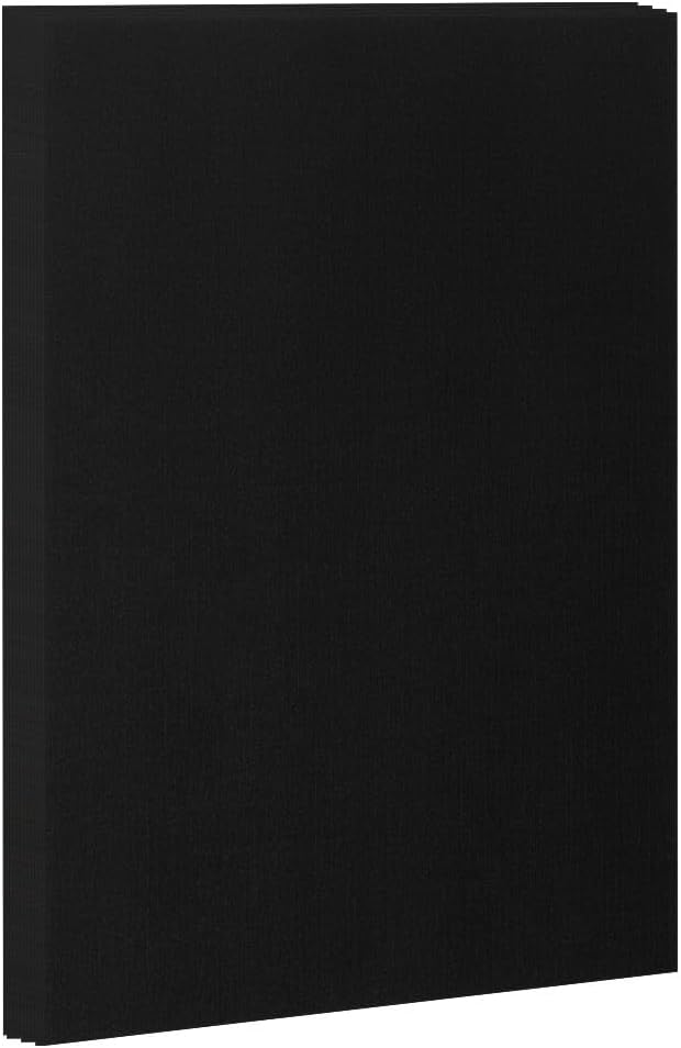 LUXPaper 8.5" x 11" Cardstock | Letter Size | Black Linen | 100lb. Cover (183lb. Text) | 50 Qty
