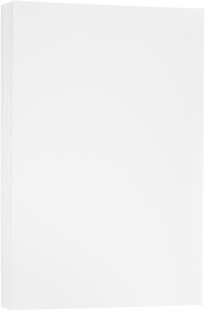 JAM PAPER Ledger 80lb Cardstock - 11 x 17 - Tabloid Coverstock - 237 gsm - Bright White Wove Strathmore - 25% cotton - 50 Sheets/Pack
