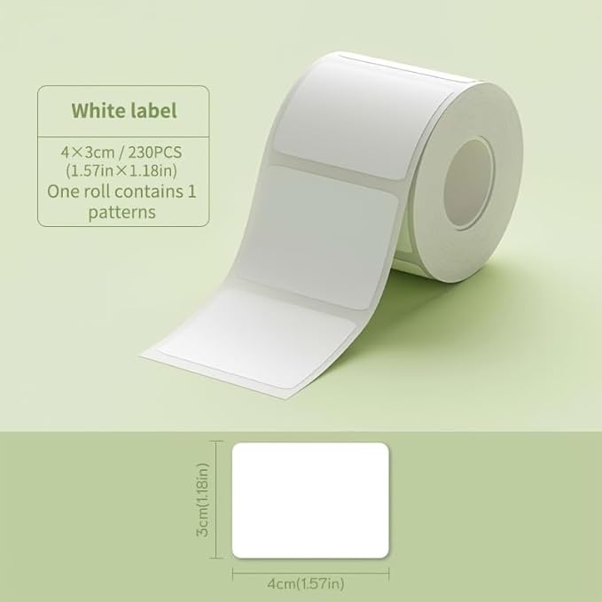 B21 label of 3 Rolls White 40x30mm for NIIMBOT B1 B21 B3S Label Maker, Waterproof,Self-Adhesive Label Paper Office and Home Labeling Tape Replacement.