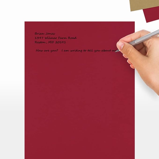 LUXPaper 8.5" x 11" Cardstock | Letter Size | Garnet Red | 100lb. Cover (183lb. Text) | 50 Qty