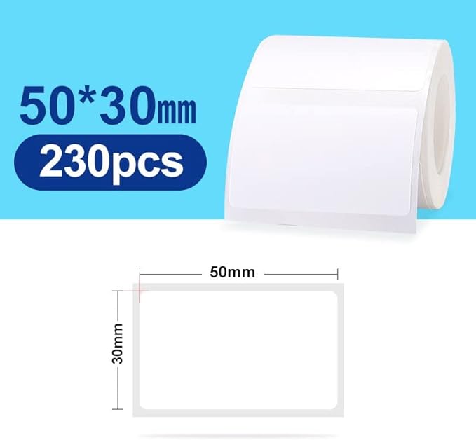 NeedIt B1 B21 B3S Label Maker Tape Adapted Labels Sticker 1.96"x 1.18" (50x30mm) Standard Laminated Office Container Labeling Tape Replacement for Niimbot B21 B1 B3S Label Maker (3 Rolls, White)