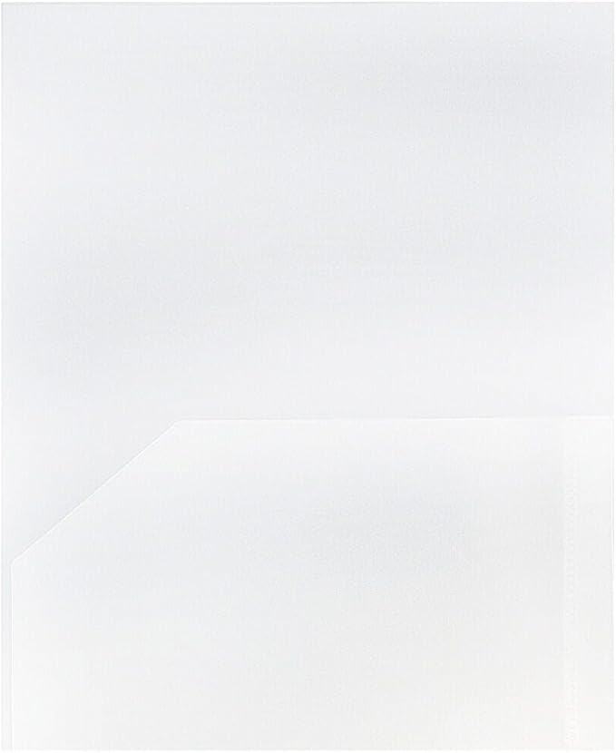 JAM PAPER Plastic 2 Pocket POP Folders - Durable School Folders - Clear - Bulk 48/Pack