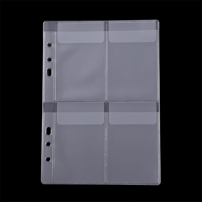 10 Pack A5 Size Plastic Binder Pockets,6 Holes Waterproof PVC Folders Loose Leaf Bag forBudgeting Loose Leaf Bags Planner Insert Pouches Photo,Document, Stamp & Die Storage Bills Organizer