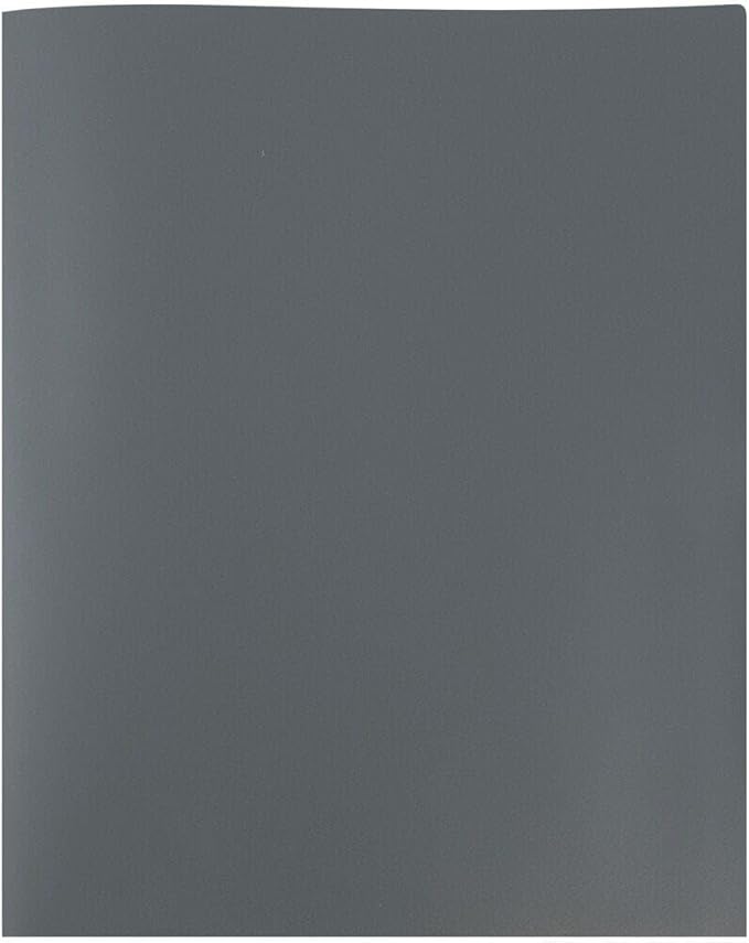 JAM PAPER Plastic 2 Pocket POP Folders - Durable School Folders - Grey - Bulk 144/Box