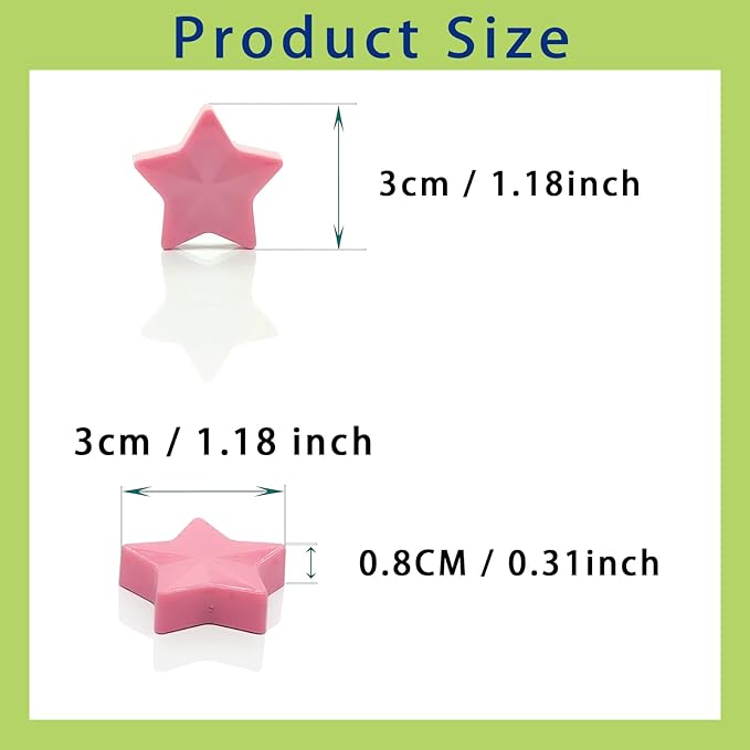 Fridge Magnets - 30 Pcs Refrigerator Magnets Strong Small Whiteboard Magnet, Heavy Duty Mini Magnets for Kitchen, Locker, Office, Classroom & Office Use - Decorative Cute Magnet (Star, Pink)
