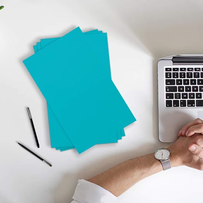 JAM PAPER Ledger 65lb Cardstock - 11 x 17 - Tabloid Coverstock - 176 gsm - Sea Blue Recycled - 50 Sheets/Pack