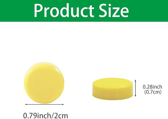 ZDZBLX 30 Pack Strong Fridge Magnets, Heavy Duty Round Refrigerator Magnets, Small Whiteboard Magnets for Fridge, Locker, Crafts, Kitchen, Office, Classroom, Mini Cute Magnet for Home School (Yellow)