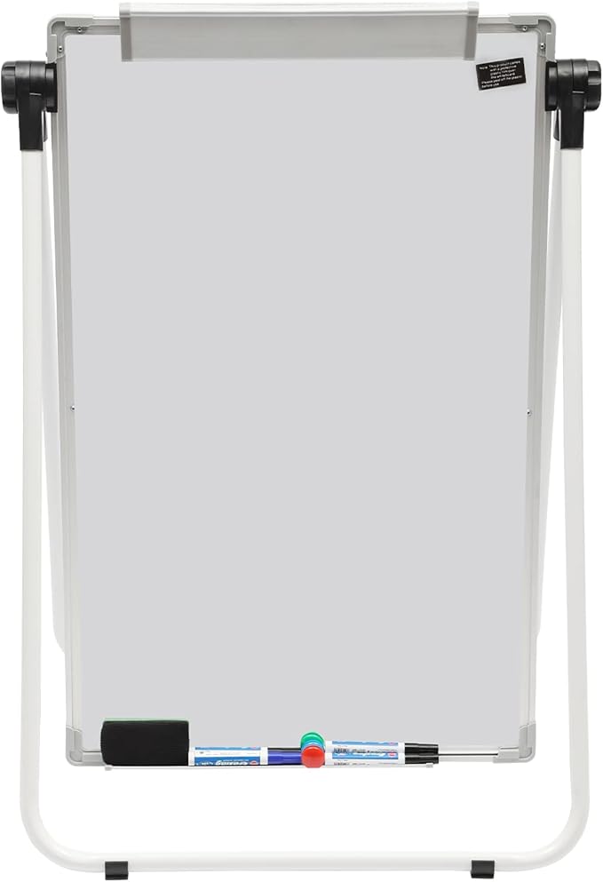 Rolling WhiteBoard with Stand, Double Sided Magnetic Dry Erase Boards Height Adjustable, Portable Standing White Board for Home School Office Classroom Restaurant(36"×24")