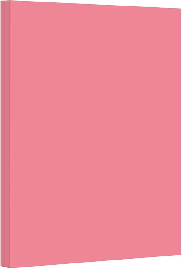 Cherry Pastel Color Card Stock Paper, 67lb Cover Medium Weight Cardstock, for Arts & Crafts, Coloring, Announcements, Stationary Printing at School, Office, Home | 8.5 x 11 | 50 Sheets Per Pack