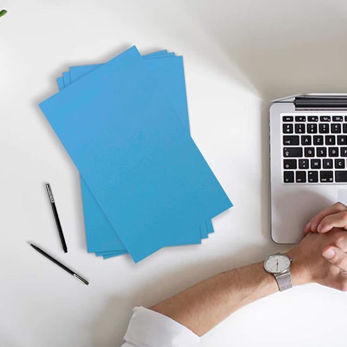 JAM PAPER Ledger 65lb Cardstock - 11 x 17 - Tabloid Coverstock - 176 gsm - Blue Recycled - 50 Sheets/Pack