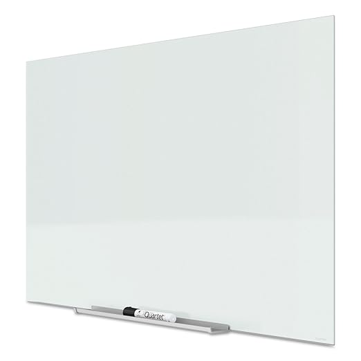 Quartet Glass Whiteboard, Magnetic Dry Erase Board, Wall Mounted Whiteboard for Office, School and Home, 39"W x 22"H, White (G3922IMW)