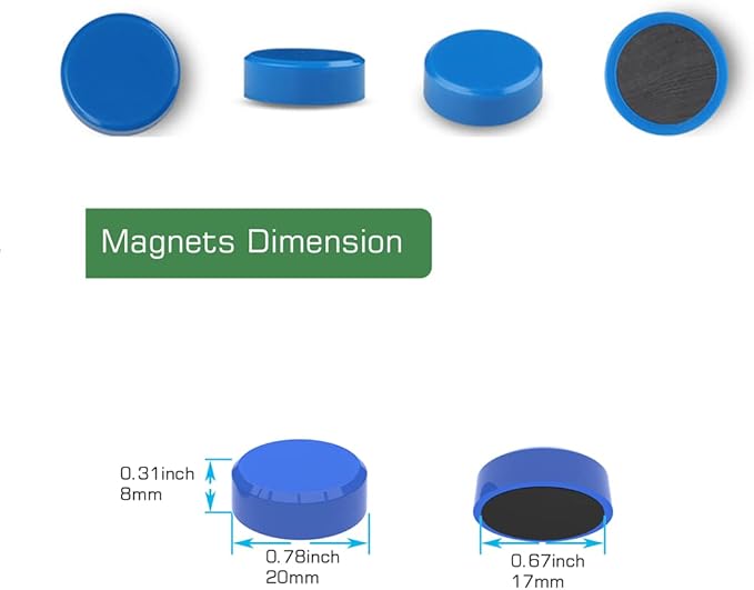 50 Pack Refrigerator Magnets, Magnets for Whiteboard, Small Whiteboard Magnets Cute Round Office Magnet for Classroom Teachers Offices Supplies(Blue and Green)