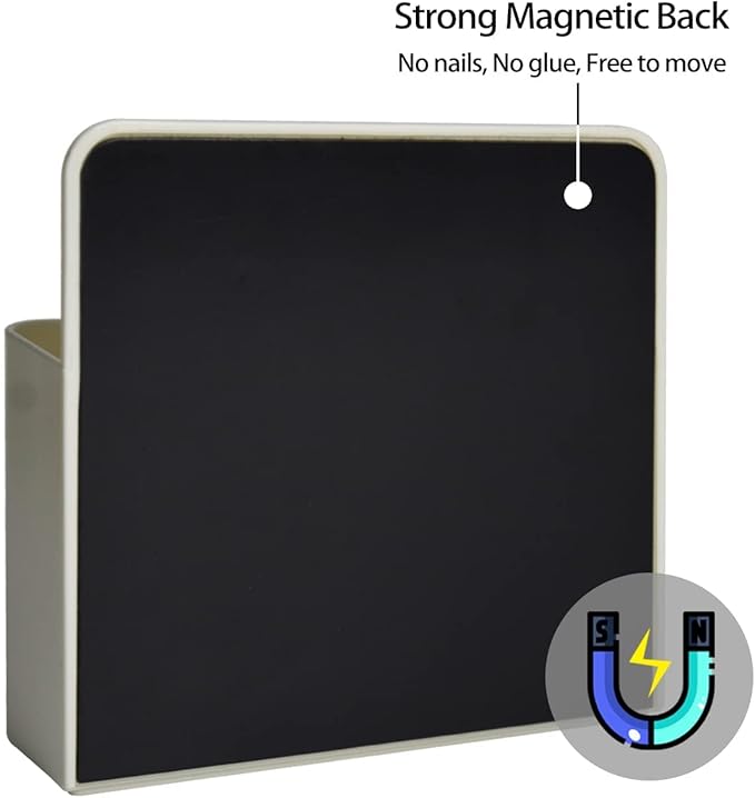 Magnetic Dry Erase Marker Holder, Strong Magnetic Back, Marker Holder for Whiteboard and Fridge, School, Office, Home (White)