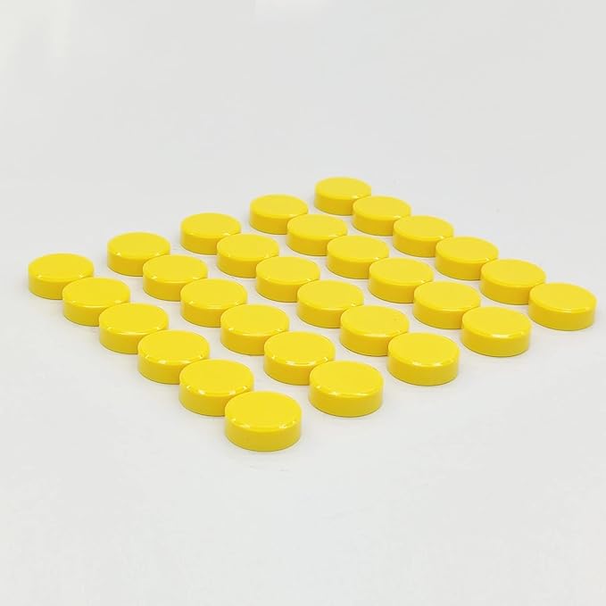 ZDZBLX 30 Pack Strong Fridge Magnets, Heavy Duty Round Refrigerator Magnets, Small Whiteboard Magnets for Fridge, Locker, Crafts, Kitchen, Office, Classroom, Mini Cute Magnet for Home School (Yellow)