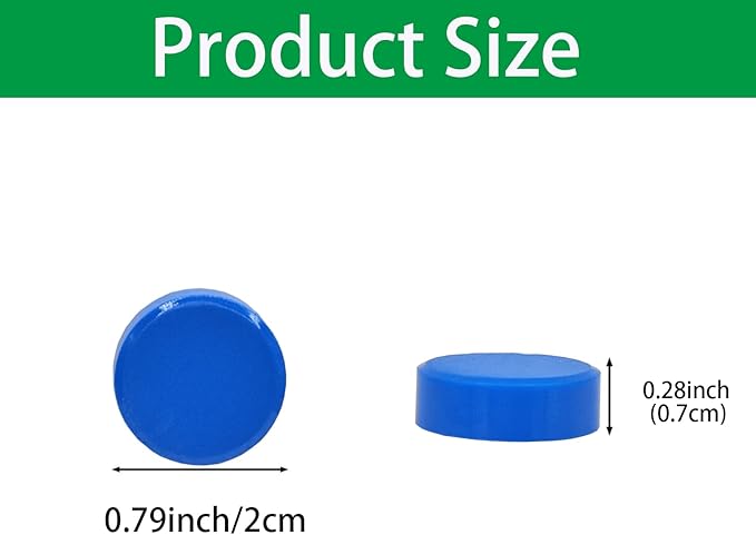 ZDZBLX 30 Pack Strong Fridge Magnets, Heavy Duty Round Refrigerator Magnets, Small Whiteboard Magnets for Fridge, Locker, Crafts, Kitchen, Office, Classroom, Mini Cute Magnet for Home & School (Blue)