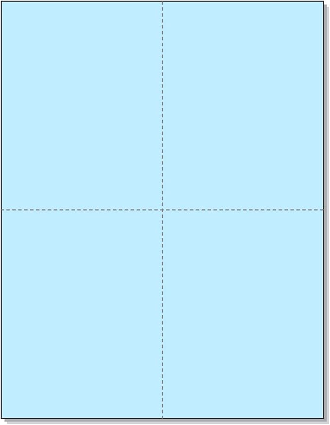 NextDayLabels - 8-1/2" x 11" Laser/Inkjet Postcards 4 Per Page, (4-1/4" x 5-1/2" Each Card | Blue, 200 Cards)