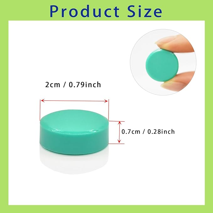 Fridge Magnets, 30 Pcs Strong Refrigerator Magnets, Heavy Duty Round Small Magnets for Whiteboard Fridge Locker Craft,Decorative Cute Mini Magnet for School Classroom Office Kitchen Home, Green