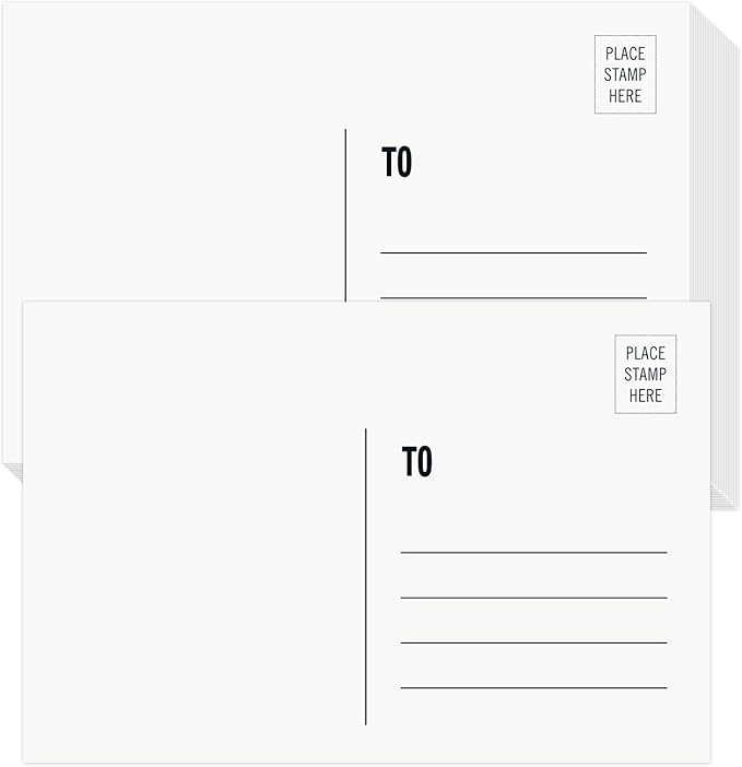Blank Postcards for Mailing, 100 White 4x6, Mailable Postcards Set Make Your Own Printable Postcards 300gsm/14pt Postcard Paper Cardstock for DIY Mailing Christmas Thanksgiving Painting
