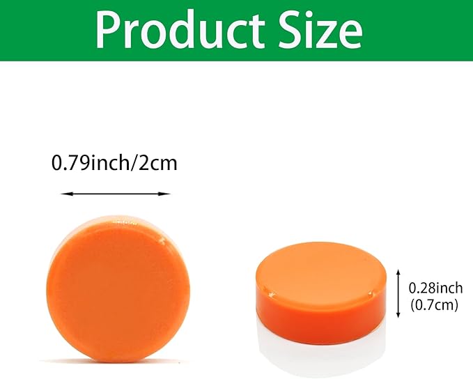 ZDZBLX 30 Pack Strong Fridge Magnets, Heavy Duty Round Refrigerator Magnets, Small Whiteboard Magnets for Fridge, Locker, Crafts, Kitchen, Office, Classroom, Mini Cute Magnet for Home School (Orange)