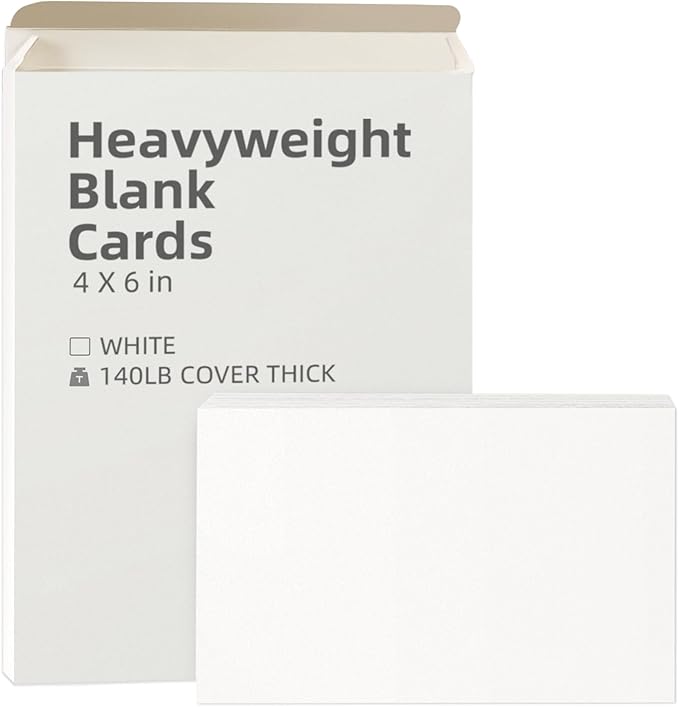 60CT 4X6 140lb 300gsm White Sketch Paper Cards Heavyweight Blank Card Stock for Mailing Postcards, Wedding Invitations,Thank You,Index Cards