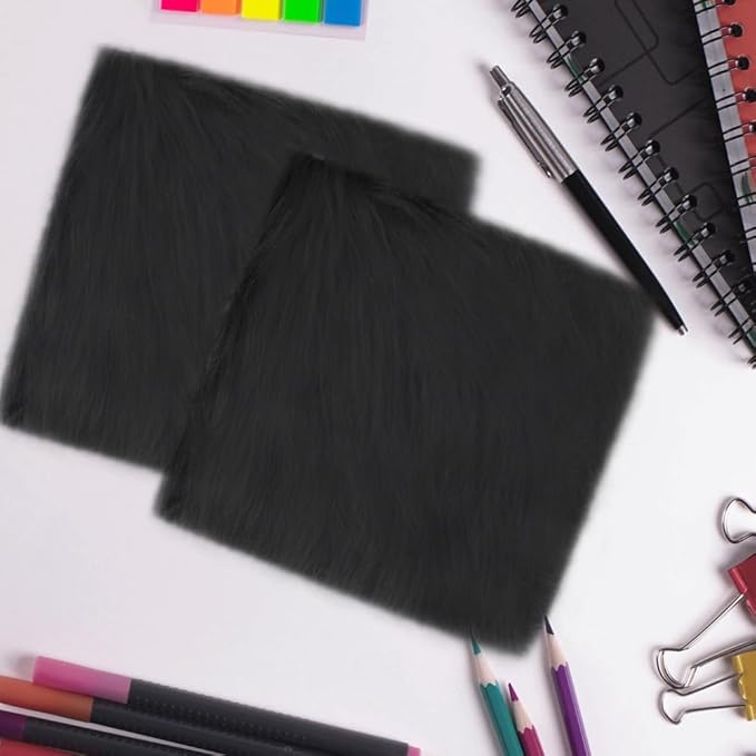 School Locker Rugs Square Black Furry and Cute Locker Decoractions with Anti-Slip Backing for Girls in Middle School Back to School Stuff Gift