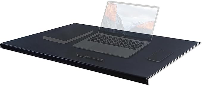 AKOZLIN 27.55”x 15.8" Soft PU Leather Surface Office Desk Mouse Mat Anti-Push Pad with Full Grip Fixation Lip Table Blotter Edge-Locked Protector