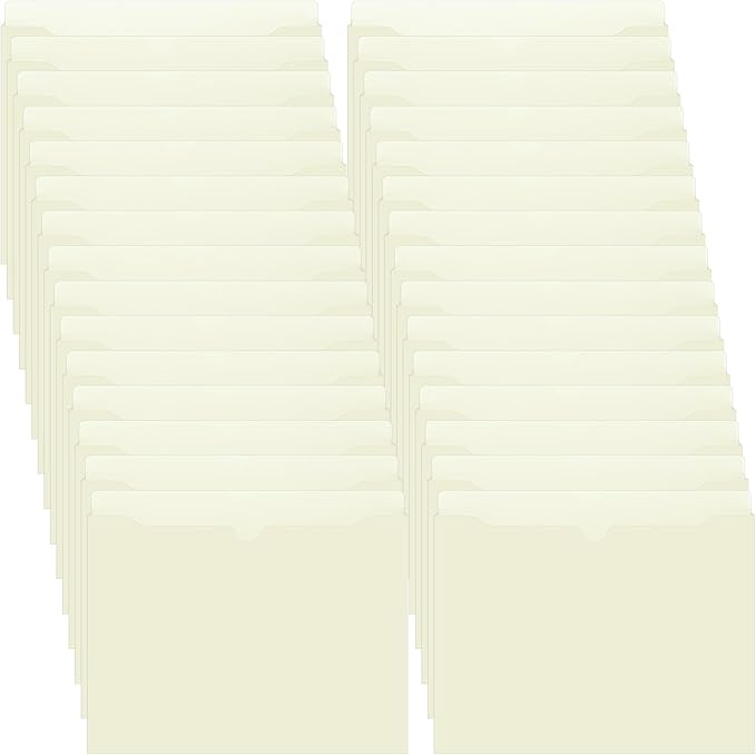 50 Pack 2 Inch Expanding Manila Plastic File Jackets Expandable Folders Heavy Duty 2 Inch Expansion Pocket File Folders Reinforced Straight-Cut Tab (Classic,Beige)