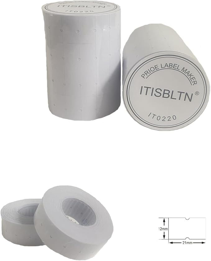 One-Line White Price Gun Labels- 10,000 White Blank Price and Date Gun Labels with Fits MX-5500 and LonXFan 1 Line Price and Date Guns