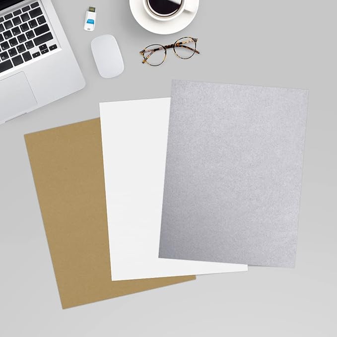 LUXPaper 8.5" x 11" Cardstock | Letter Size | Silver Metallic | 105lb. Cover (192lb. Text) | 50 Qty
