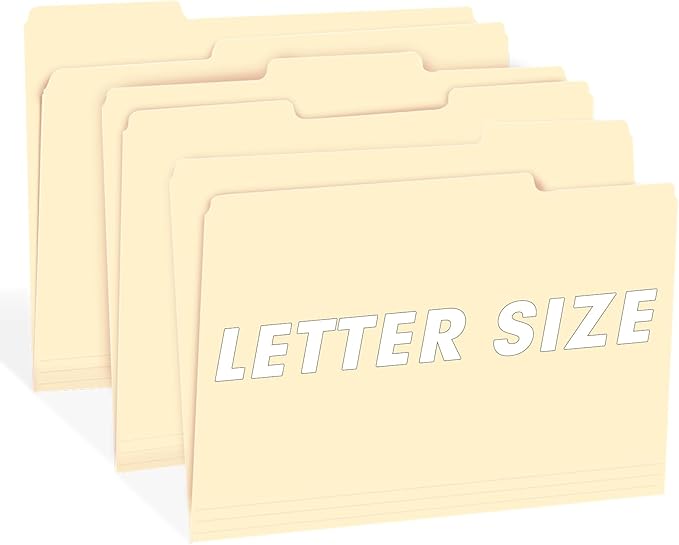 File Folder, RAZCC 100 Pack 1/3 Cut Tab File Folders Letter Size, Manila Folders, Folders with Tab, Great for Organizing and Easy File Storage
