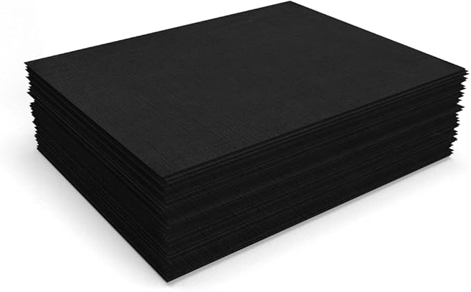 LUXPaper 8.5" x 11" Cardstock | Letter Size | Black Linen | 100lb. Cover (183lb. Text) | 50 Qty