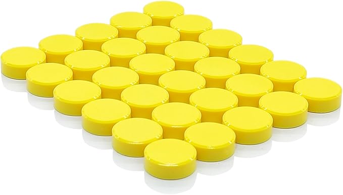 Fridge Magnets, 30 Pcs Strong Refrigerator Magnets,Heavy Duty Round Small Magnets for Whiteboard Fridge Locker Craft,Decorative Cute Mini Magnet for School Classroom Office Kitchen Home, Yellow