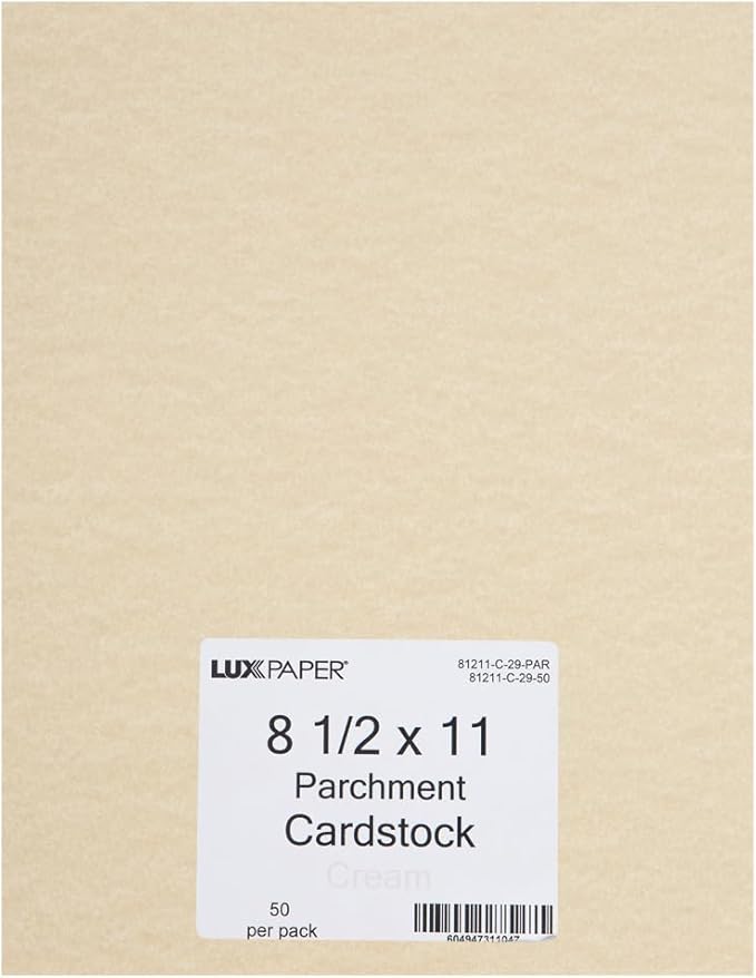 LUXPaper 8.5" x 11" Cardstock | Letter Size | Cream Parchment | 65lb. Cover (120lb. Text) | 1,000 Qty