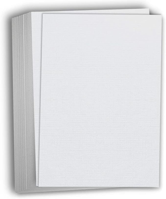 Hamilco Resume Linen Textured Cardstock Paper – 8 1/2 x 11" Blank Thick Heavy Weight 80 lb Cover Card Stock for Printer - 50 Pack (Gray)