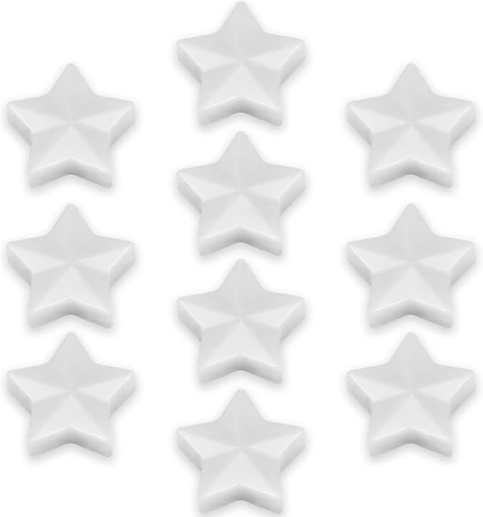 ZDZBLX 10 Pack White Fridge Magnets, Strong Refrigerator Magnets, Small Heavy Duty Magnets for Whiteboard, Cute Decorative Star Mini Magnet for Fridge, Office, Kitchen, Classroom, Home, Locker, Craft