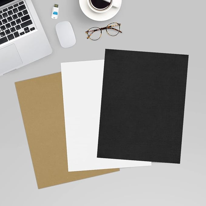 LUXPaper 8.5" x 11" Cardstock | Letter Size | Black Linen | 100lb. Cover (183lb. Text) | 50 Qty