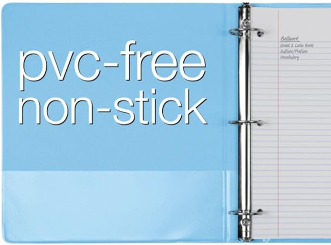 Cardinal 3 Ring Binders, Binders for School and Office, Durable 1.5 Inch, Round Rings, Holds 350 Sheets, ClearVue Presentation View, Non-Stick, Assorted Pastel Colors, 4 Pack (79552)