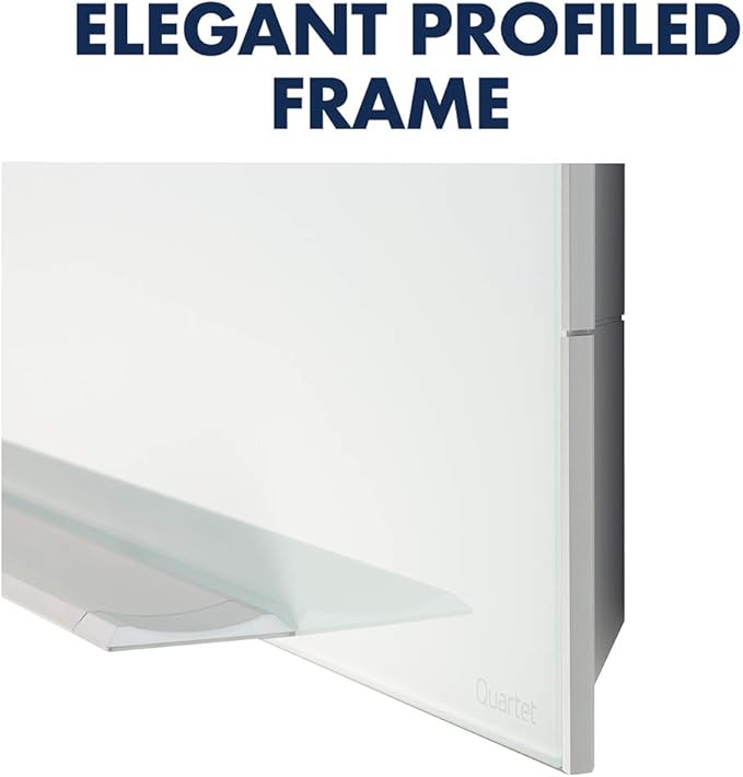 Quartet Glass Whiteboard, Magnetic Dry Erase White Board, 85" x 48", Wide Format, Aluminum Frame, Element (G8548E)