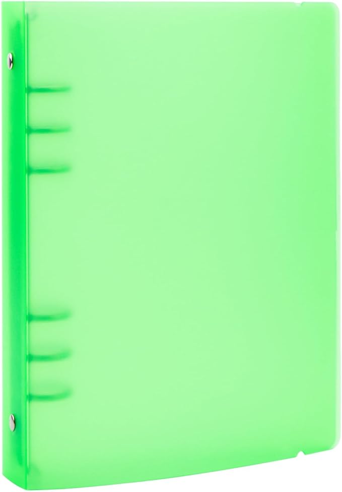 BAOFALI 3Pcs/Set A5 6 Ring Binder Cover Clean Transparent Soft PVC for Refillable Notebook Shell withMatte surfaceforStamp & Die Storage (Green)