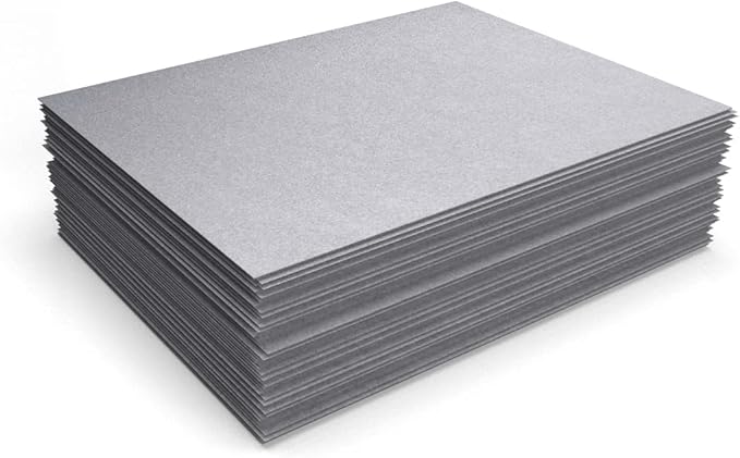 LUXPaper 8.5" x 11" Cardstock | Letter Size | Silver Metallic | 105lb. Cover (192lb. Text) | 50 Qty