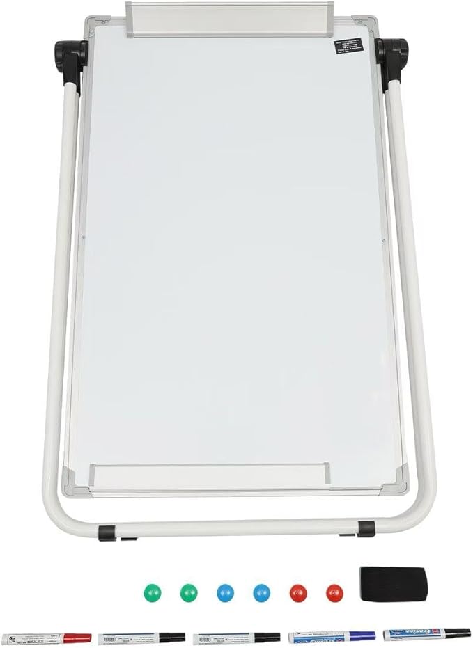 Rolling WhiteBoard with Stand, Double Sided Magnetic Dry Erase Boards Height Adjustable, Portable Standing White Board for Home School Office Classroom Restaurant(36"×24")