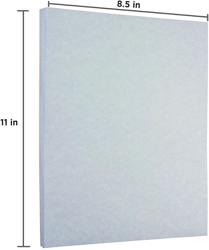 LUXPaper 8.5" x 11" Paper | Letter Size | Blue Parchment | 60lb. Text | 50 Qty