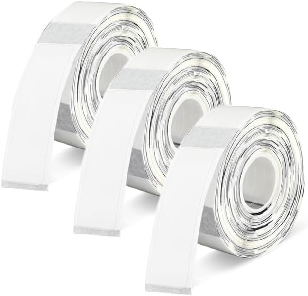 D30 Label Maker Tape Transparent D30 Labels Compatible with Phomemo D30 Thermal Printer, 12x40mm, Self-Adhesive Labeling Tape Print Paper, 3 Rolls/540 PCS