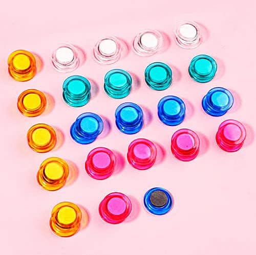50 PCS 5 Colors Round Magnets for Whiteboard, Cute Small Magnet, Mini Refrigerator Magnets Whiteboard Magnets Colorful Locker for Home Classroom Teachers Offices