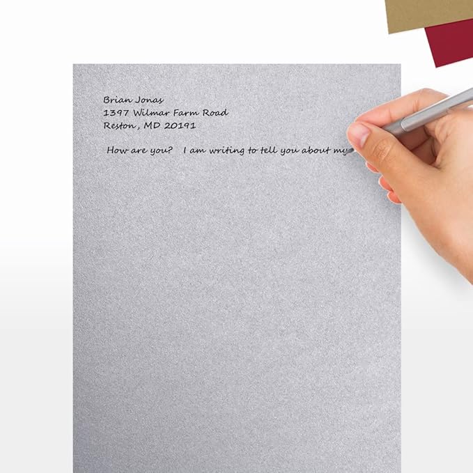 LUXPaper 8.5" x 11" Cardstock | Letter Size | Silver Metallic | 105lb. Cover (192lb. Text) | 50 Qty