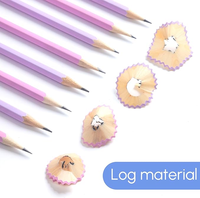 M&G 50 Pcs Hexagon Colored Pencils for Kids, Pink Unsharpened HB Pencils Graphite Wood Pencils with smooth writing for School, Office Supplies, Painting, Sketching, Weddings, Party